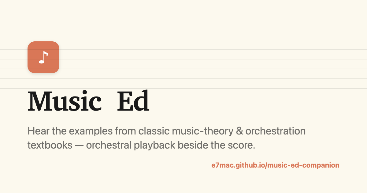 Music Ed — Examples from Classic Music-Theory & Orchestration Textbooks